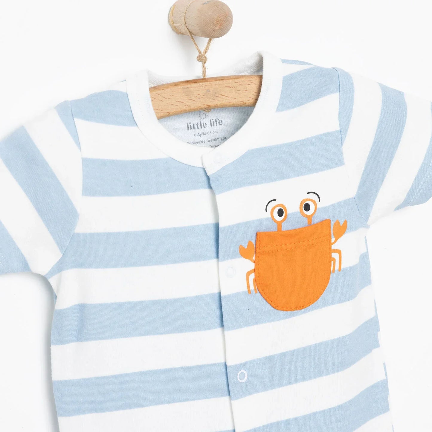 Little Life Newborn Boy Short Jumpsuit - Light Blue