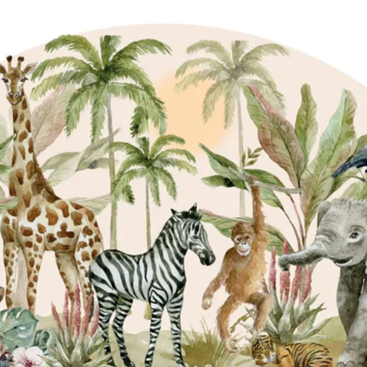Live Vida Tropical Safari Semi-Circle Wall Sticker