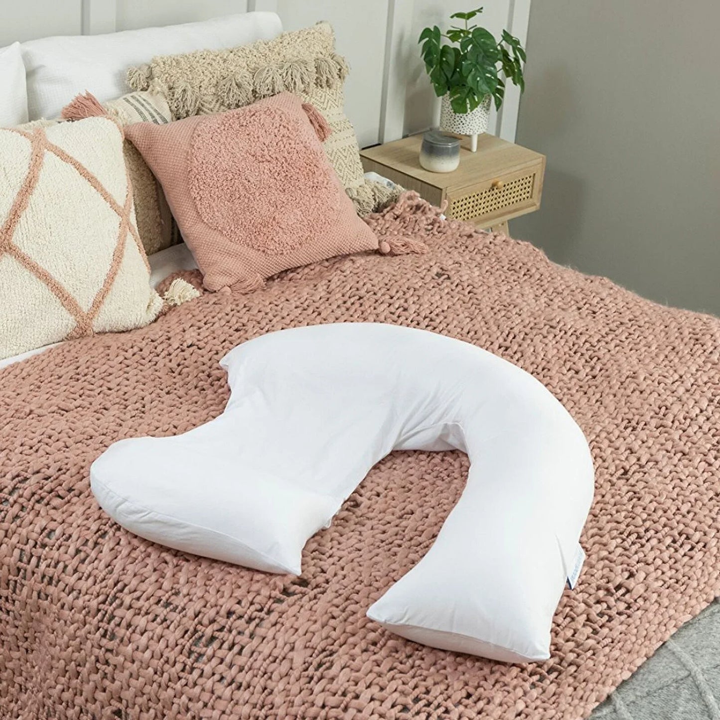 Dreamgenii Support and Feeding Pillow Spare Cover - White Cotton Jersey
