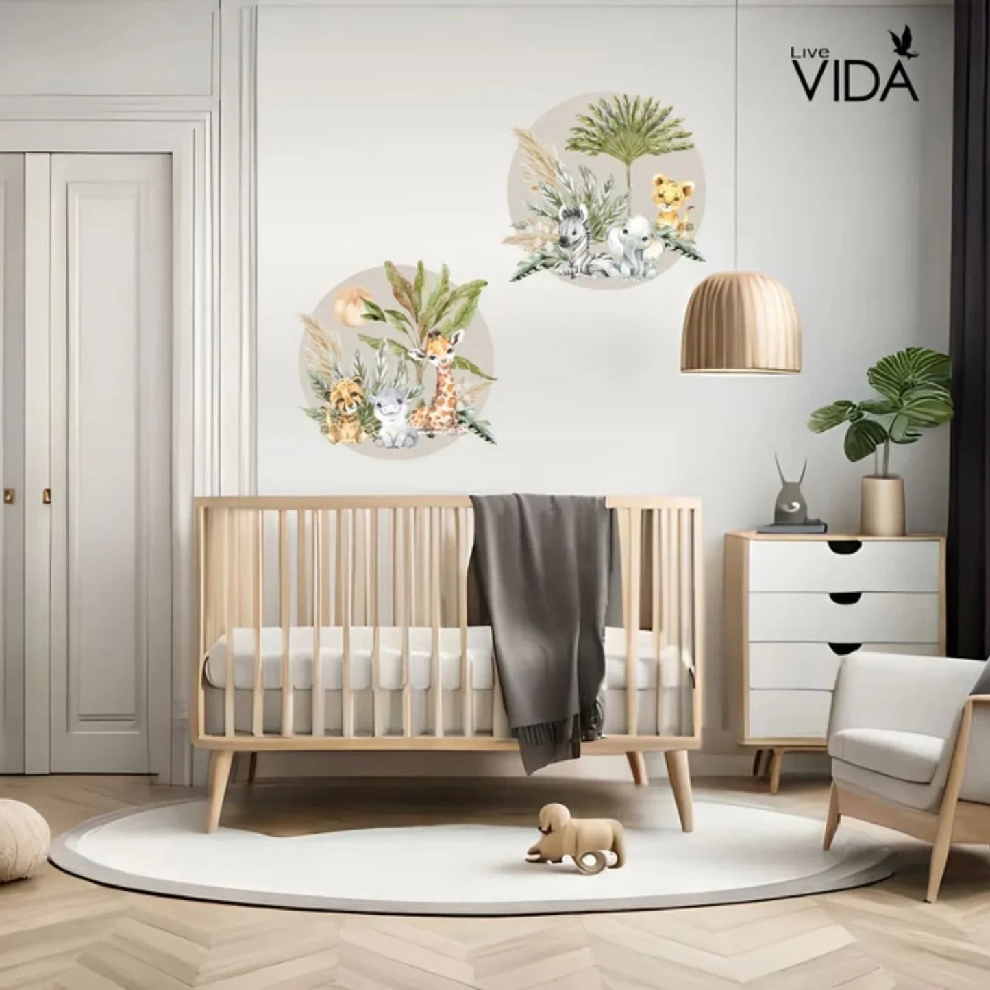 Live Vida Baby Safari Circle Wall Sticker 2 pcs