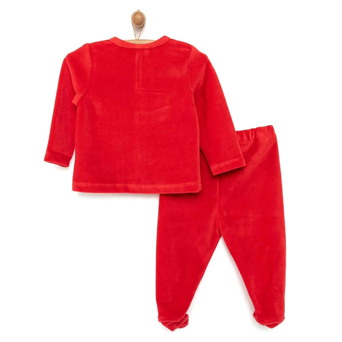 HelloBaby Cardigan - Footed Bottom - Red