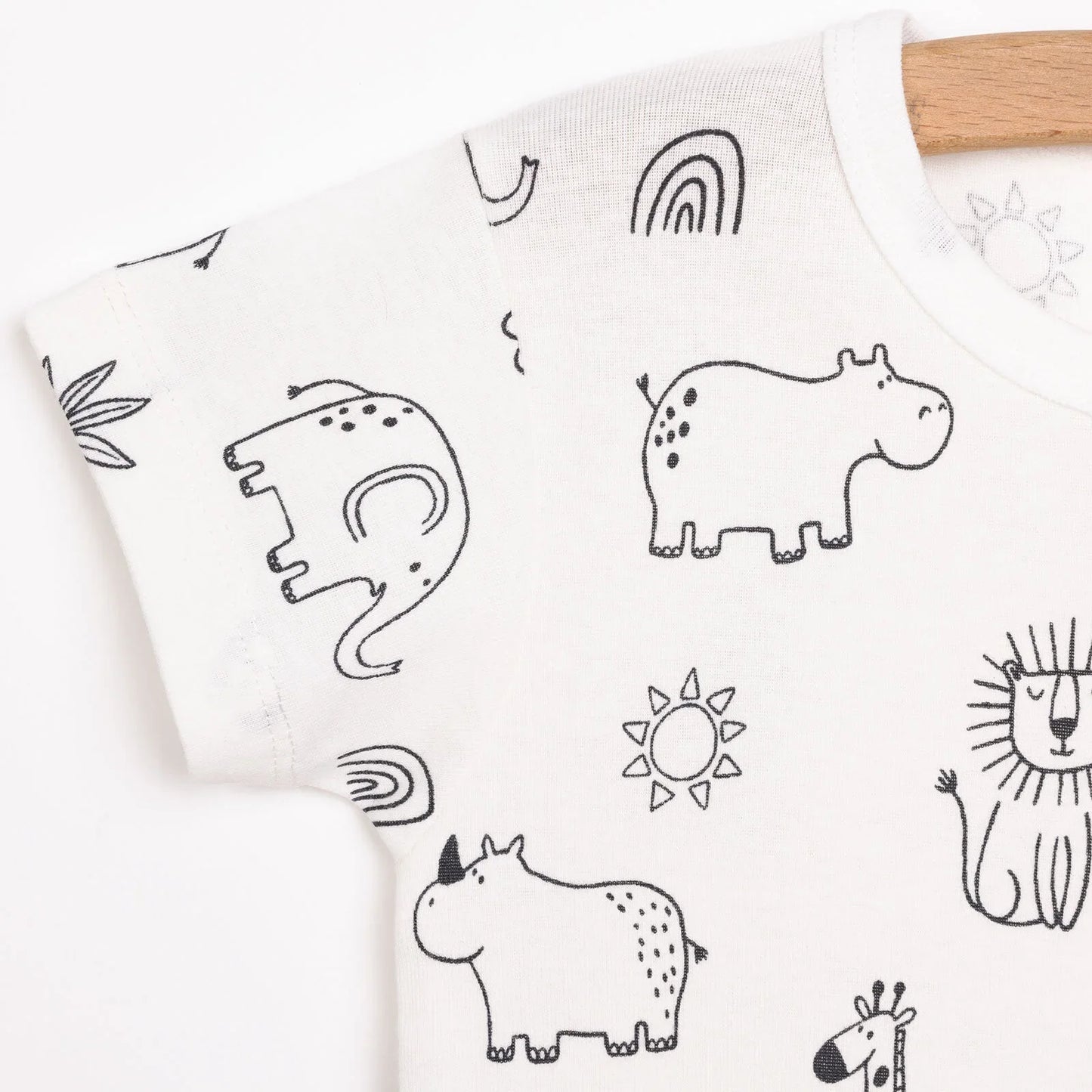 HelloBaby Boy Short Sleeve Bodysuit - Ecru