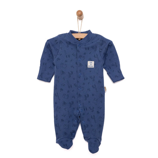 Bebetto Newborn Unisex Footed Jumpsuit - Indigo