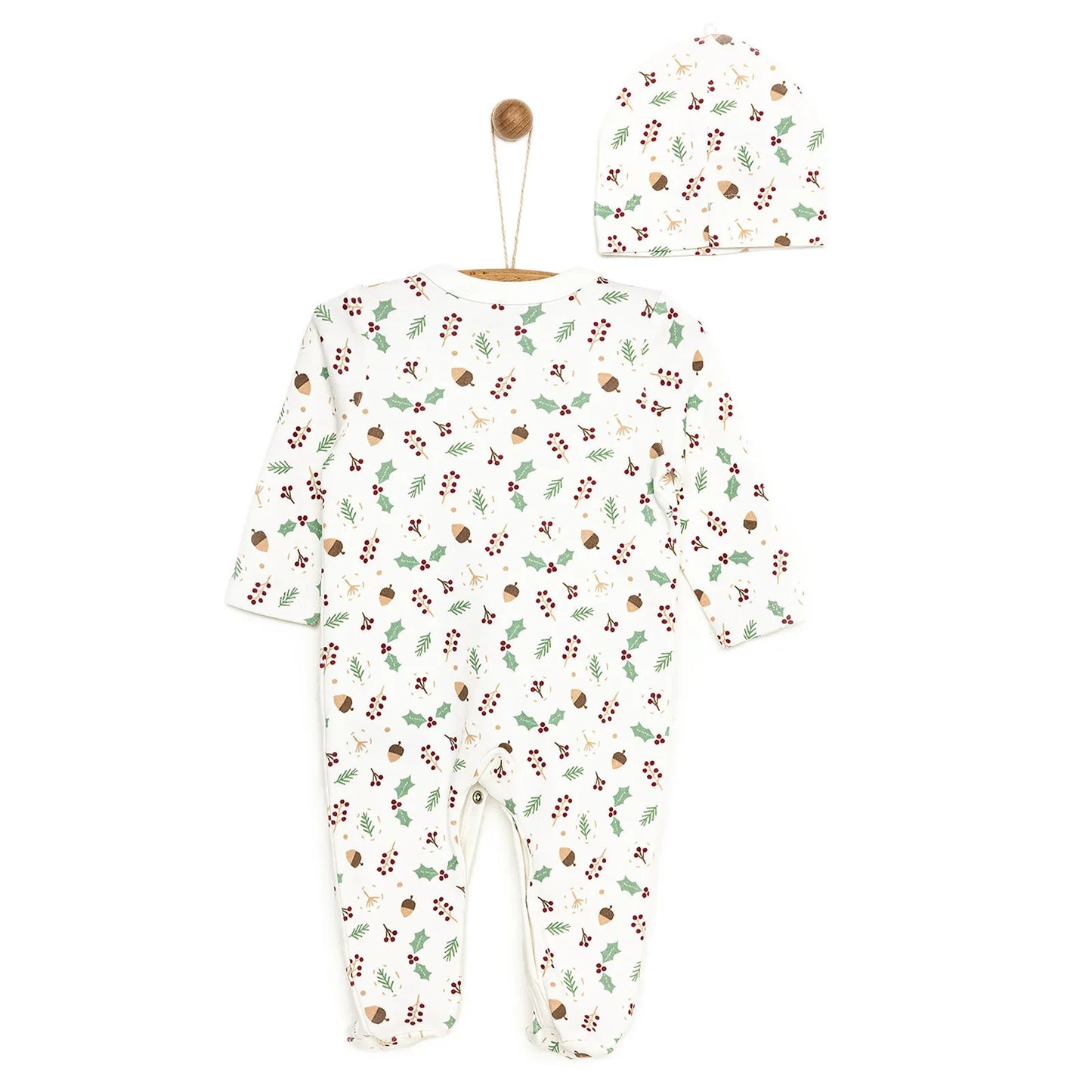HelloBaby Footed Jumpsuit with Hat - Red