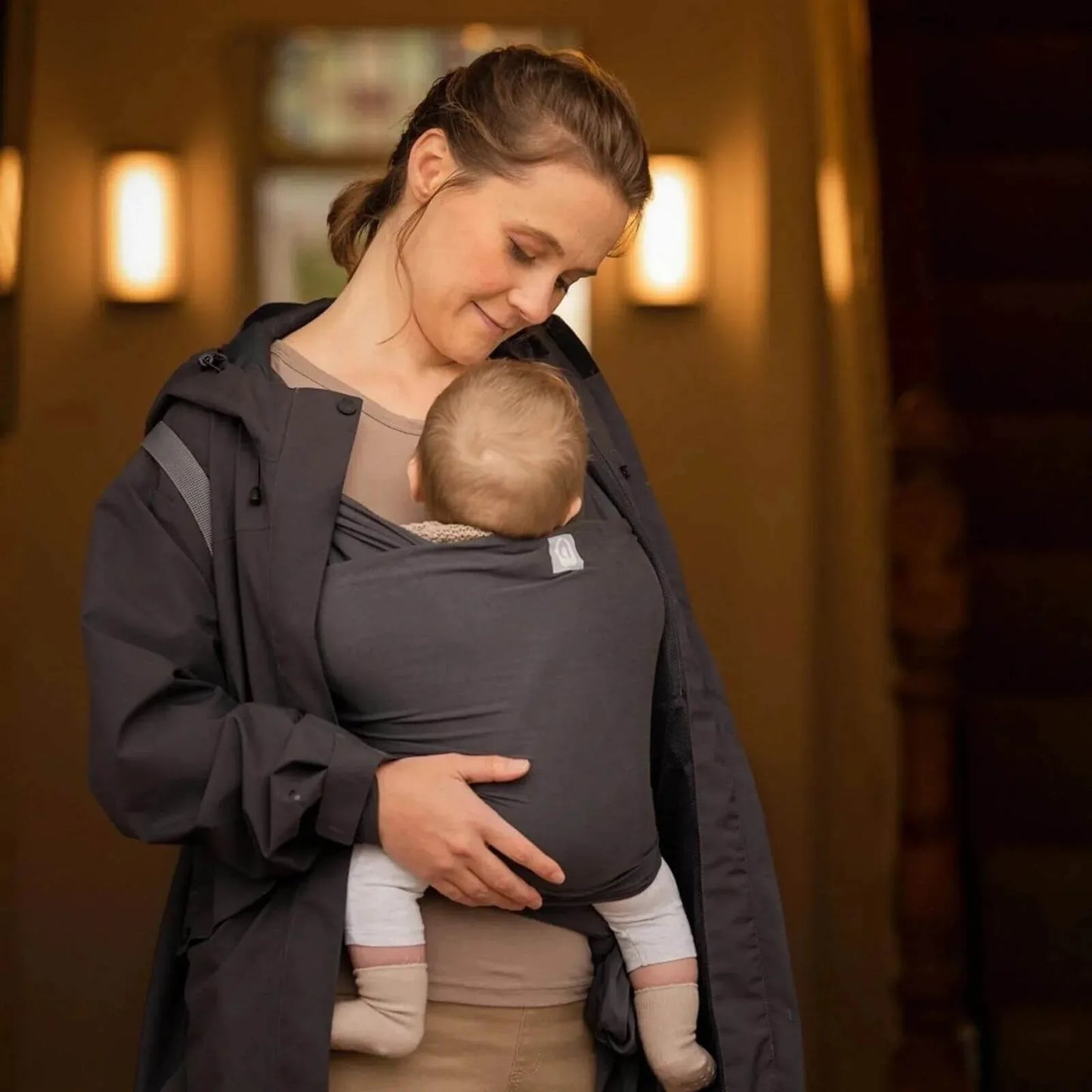 Gaia Carry Stretchy Baby Wrap Organic Cotton - Graphite