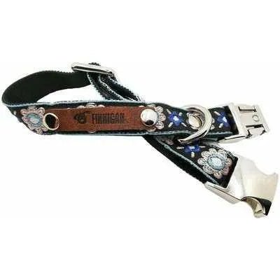 Elegant Cotton Dog Collar with Personalised Engraved Charm by Lollipollipocket-2