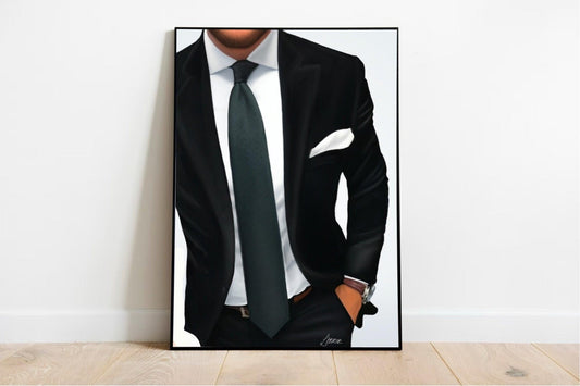 Elegant Suit Art Print | Modern Minimalist Fashion Wall Art - mezetto KEOLIX KEOLIX