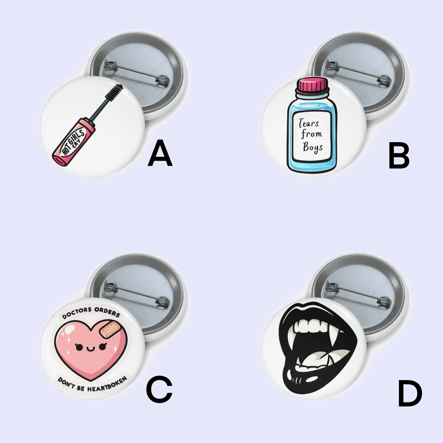 Emo Chic Pin Badge Bundle – Sad Girl Aesthetic - mezetto KEOLIX KEOLIX