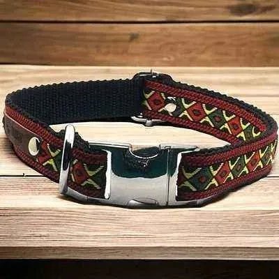 Enchanted Elegance Designer Handmade Cotton Dog Collar - mezetto