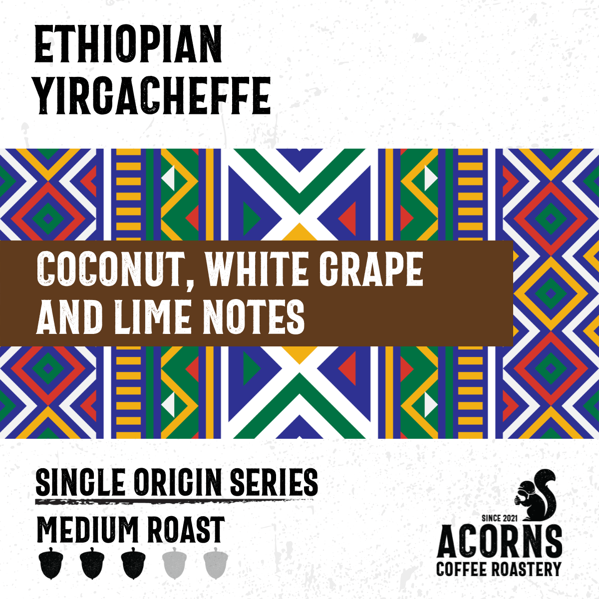 Ethiopian Yirgacheffe Medium Roast - mezetto Acorns Coffee & Cake Acorns Coffee & Cake