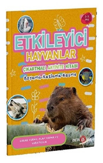 ETKİLEYİCİ HAYVANLAR ÇIKARTMALI AKTİVİTE KİTABI boyama katschama kesme