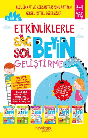 Etkinliklerle Sağ Beyin Sol Beyin Geliştirme (3-4 Yaş), 6’lı Set