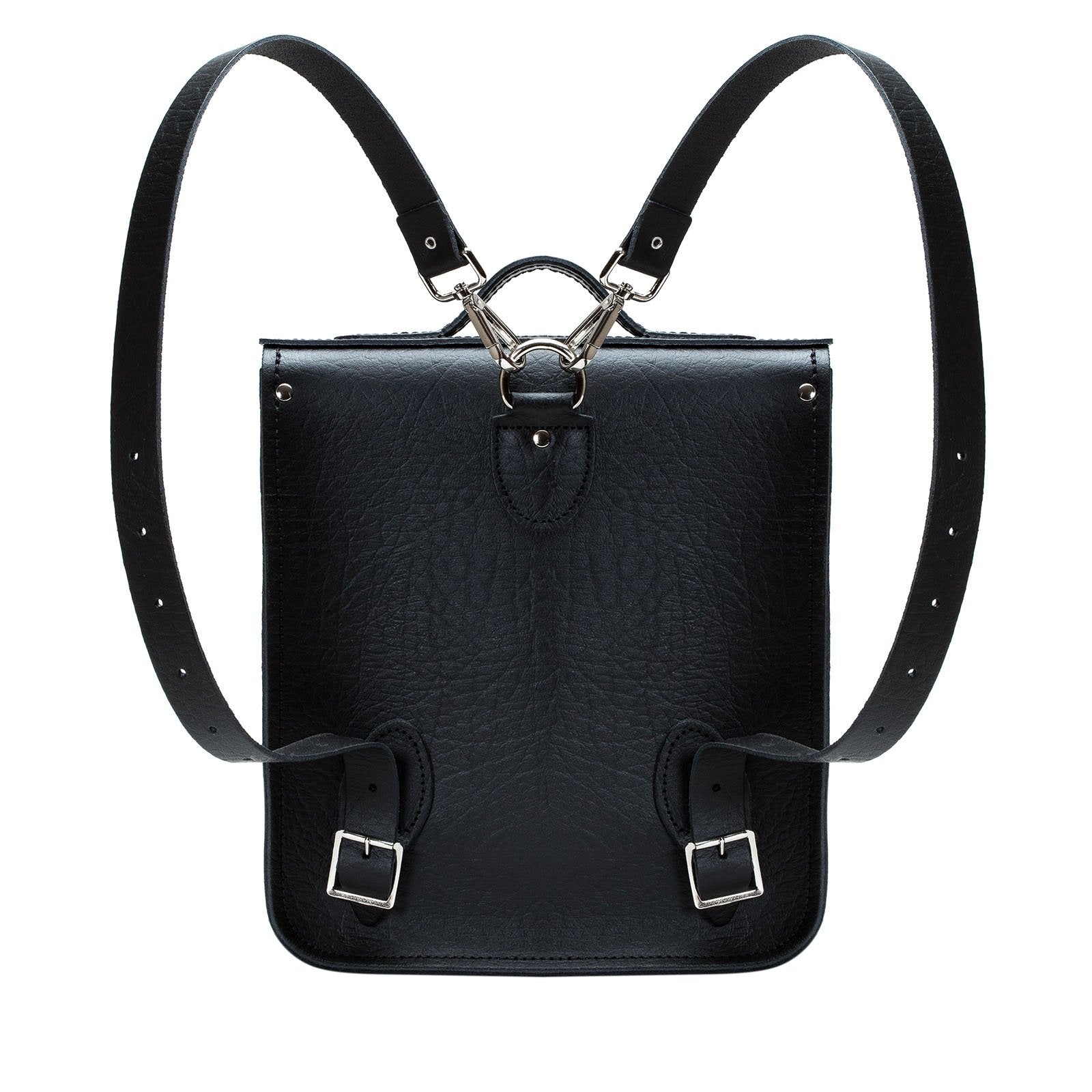 Handmade Leather City Backpack - Black Executive-2