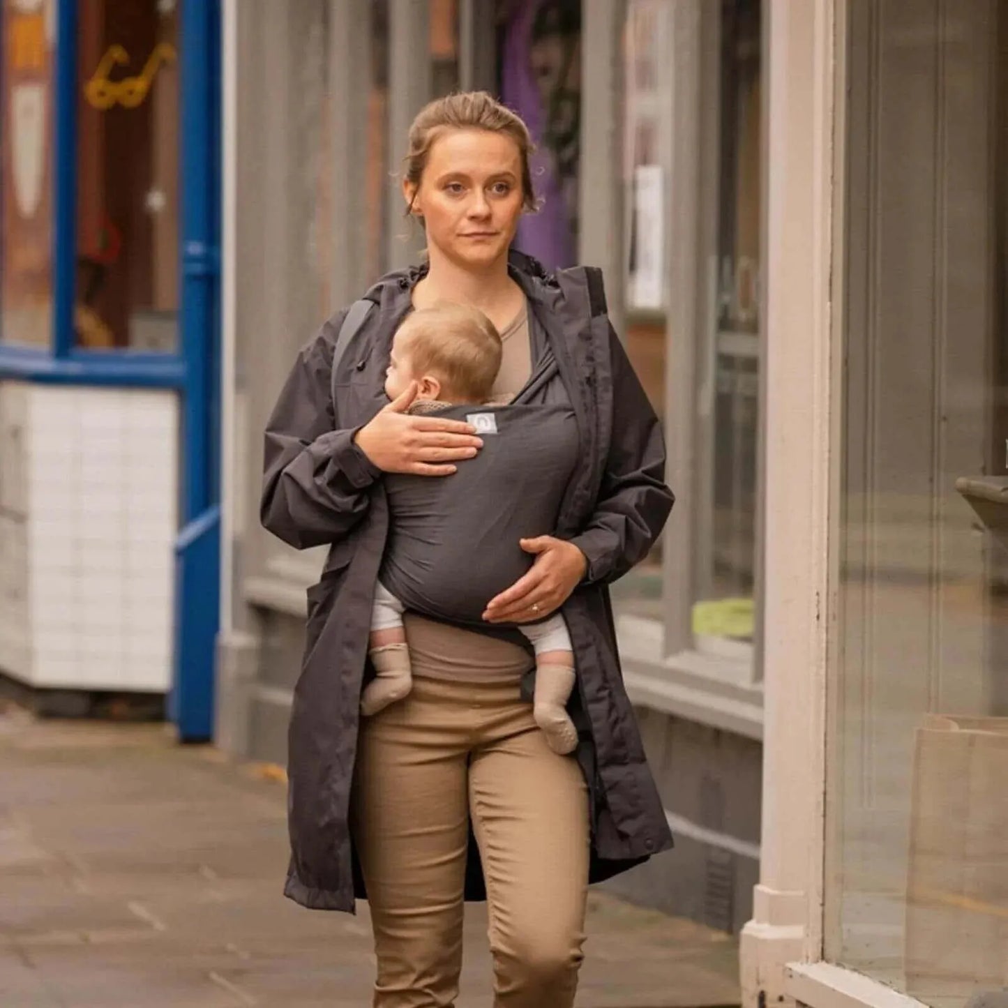 Gaia Carry Stretchy Baby Wrap Organic Cotton - Graphite