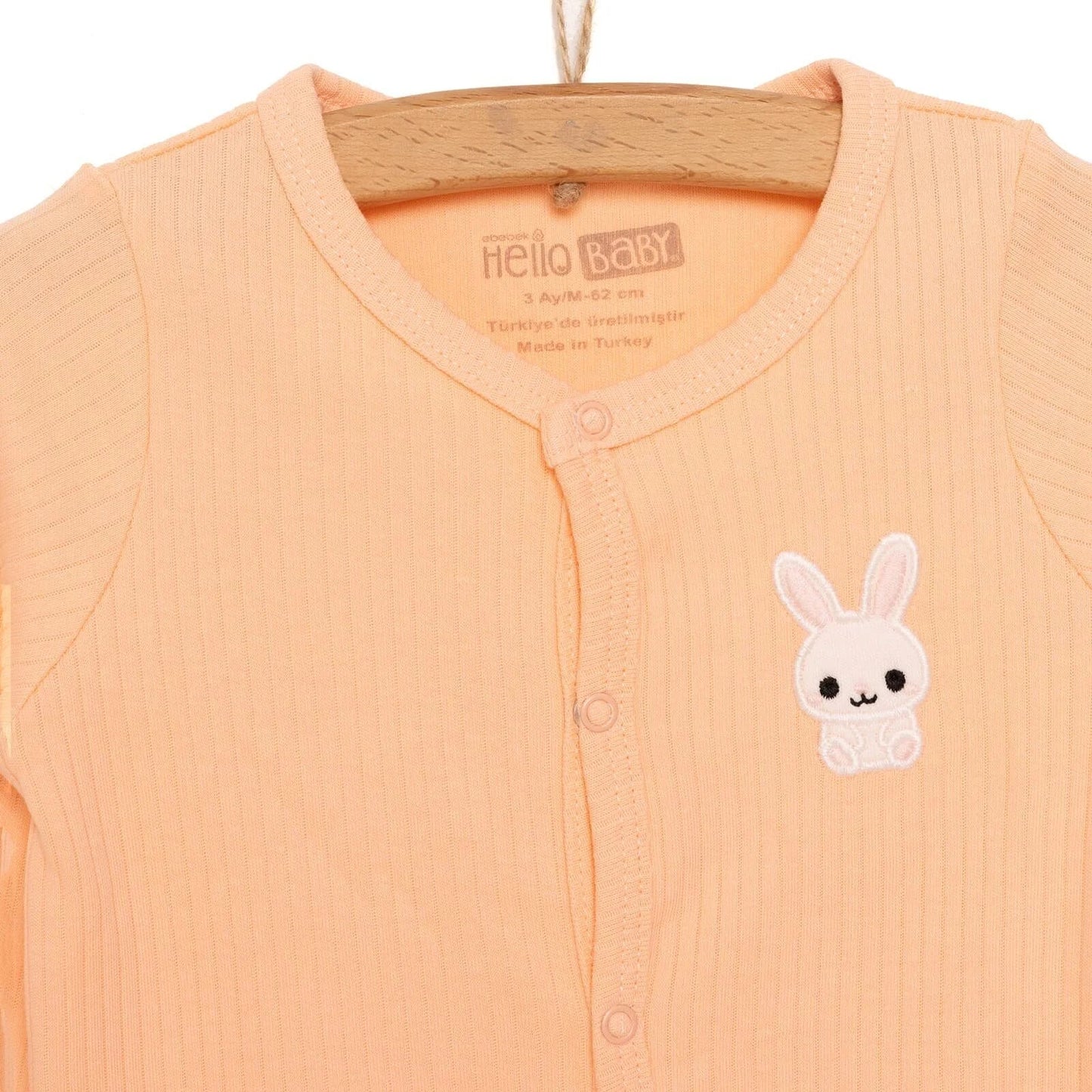 HelloBaby Newborn Girl Footed Jumpsuit - Salmon