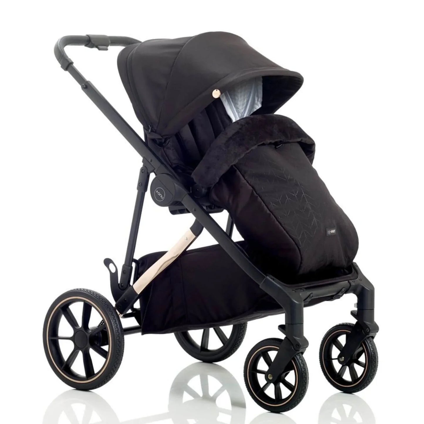 Mee-Go Uno Plus 2-in-1 Pushchair & Pram - Black/Rose