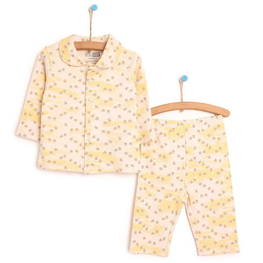 HelloBaby Baby Girl Shirt Collar Pyjamas - Yellow