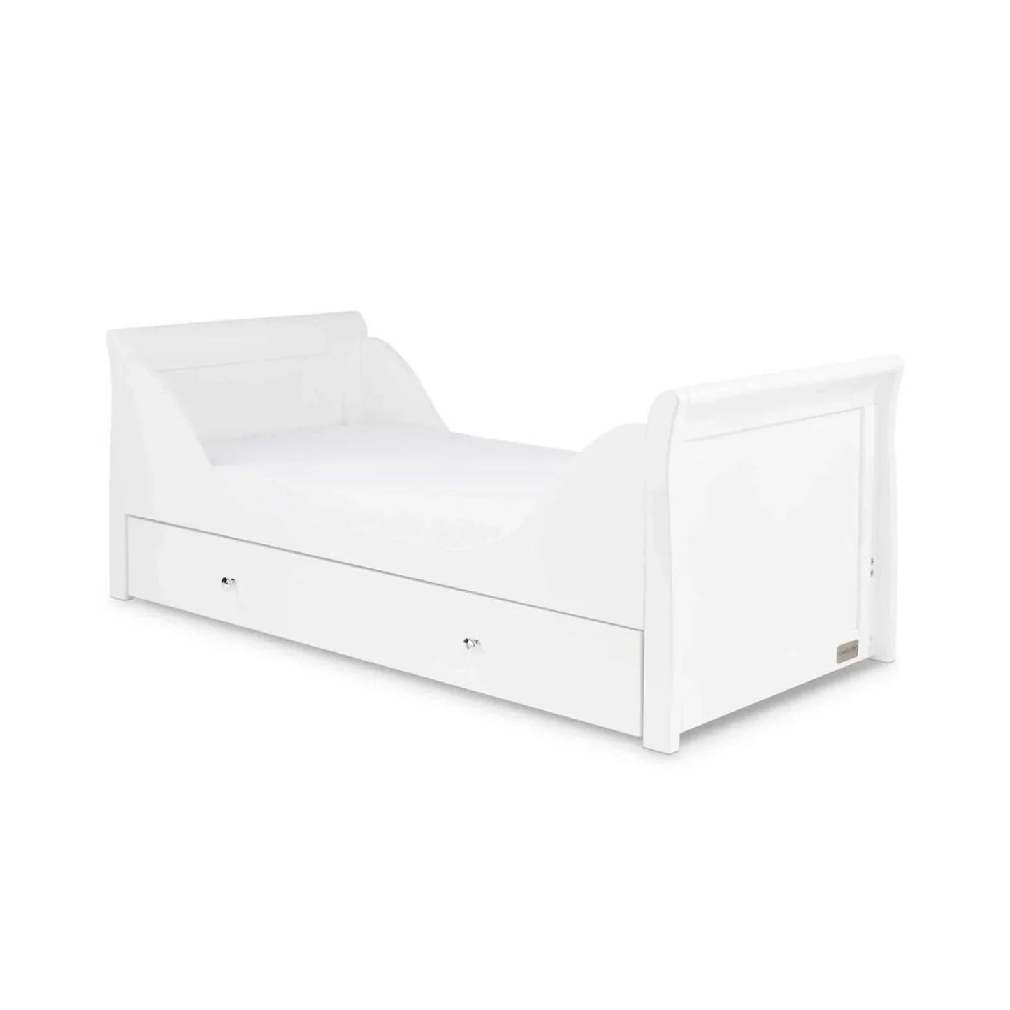 Ickle Bubba Snowdon Classic Cot Bed White - Fibre Mattress