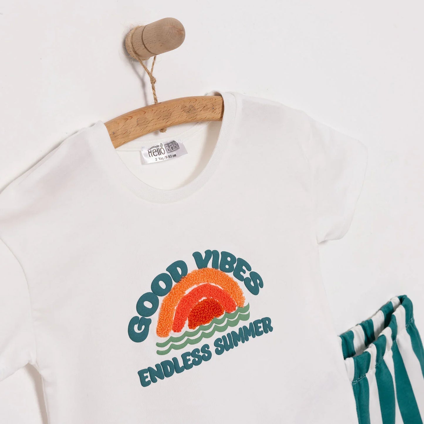 HelloBaby Motto Boy T-shirt & Short - White