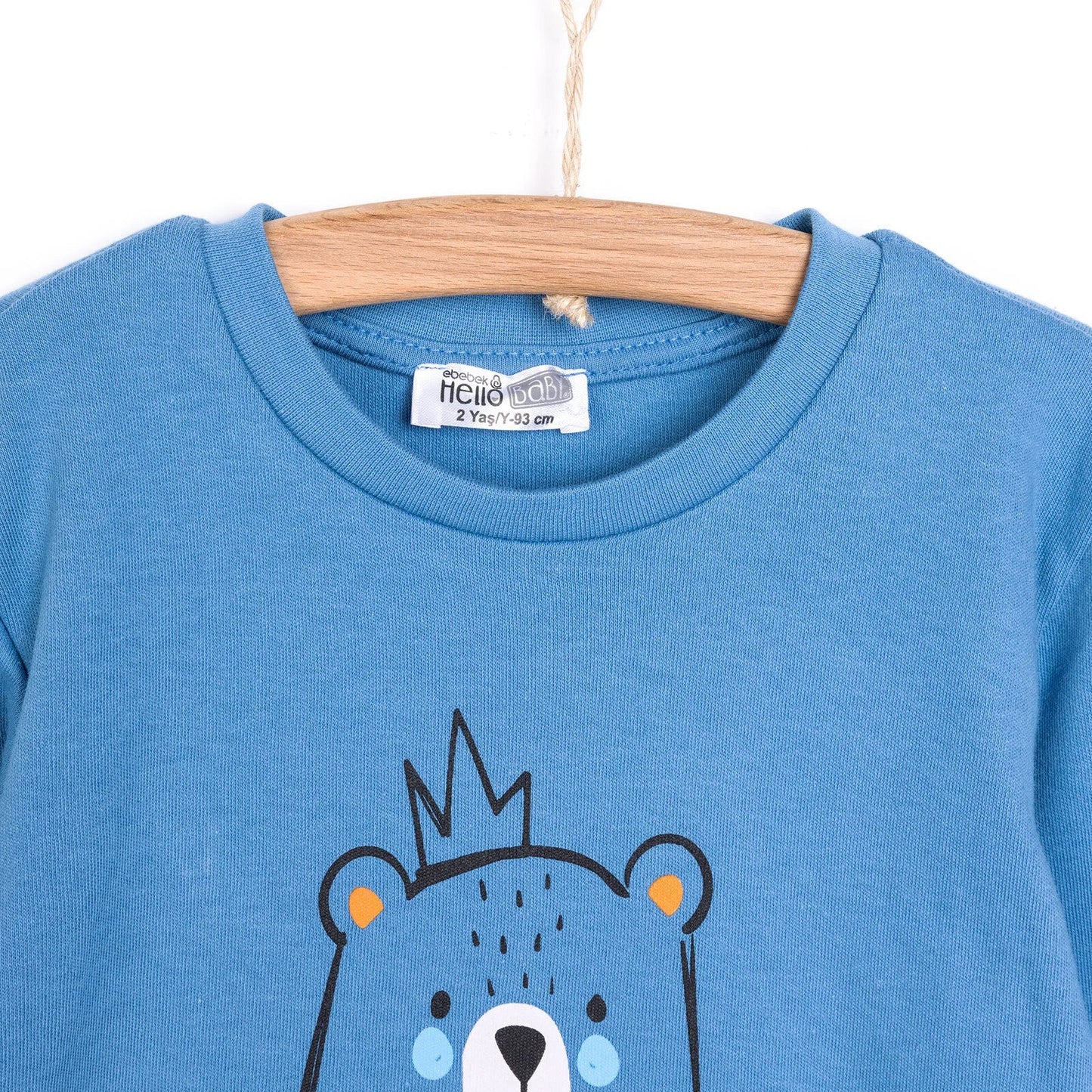 HelloBaby Basic Boy Bear Printed Jogging - Sax Blue