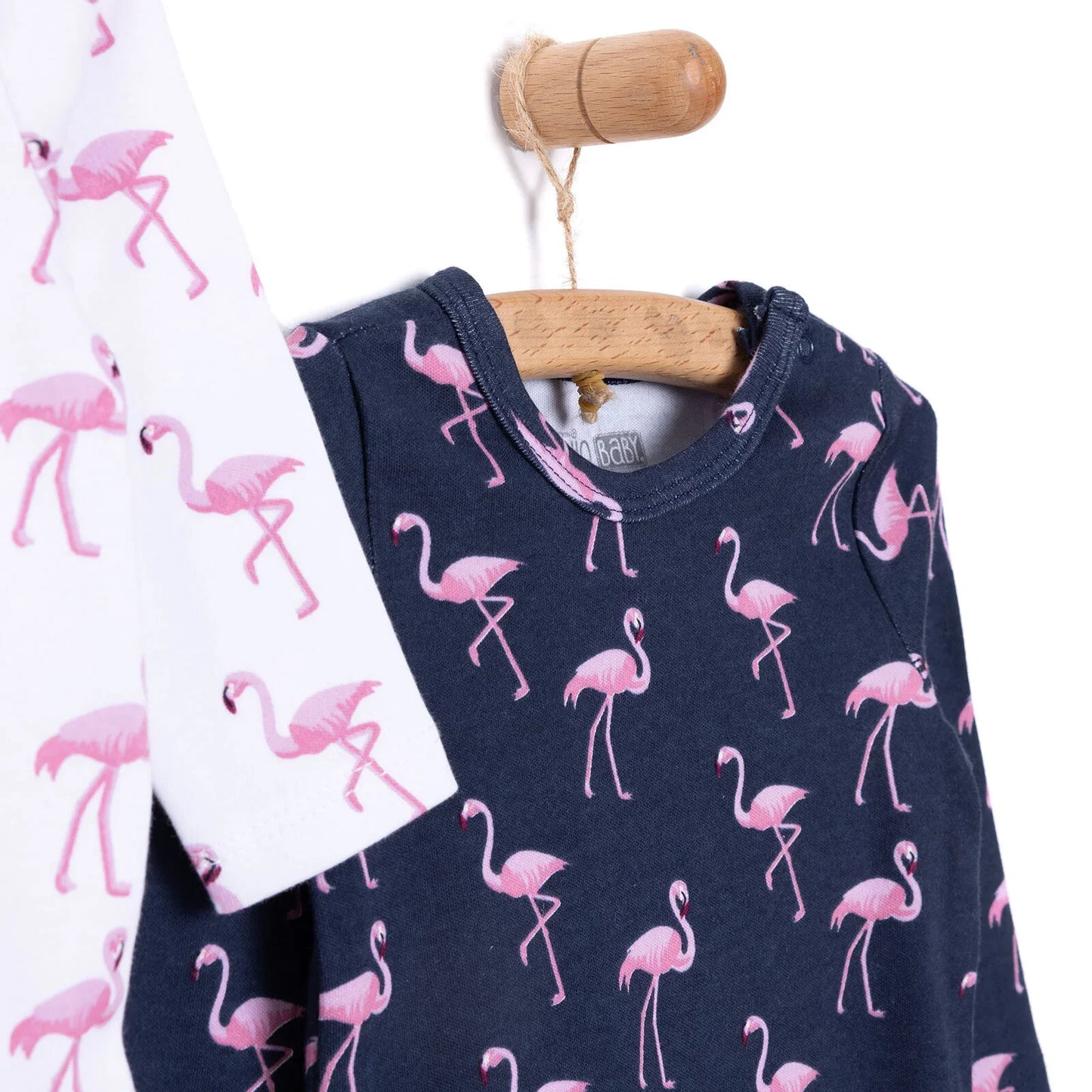HelloBaby Girl Flamingo Printed 2-Pack Long Sleeve Body - Navy Blue