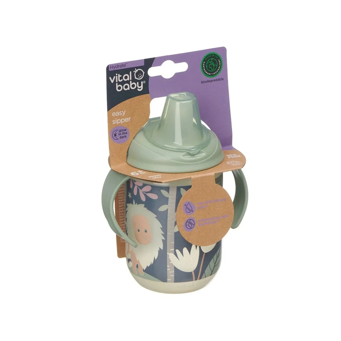 Vital Baby Hydrate Easy Sipper Cup 350ml - Jungle Glow