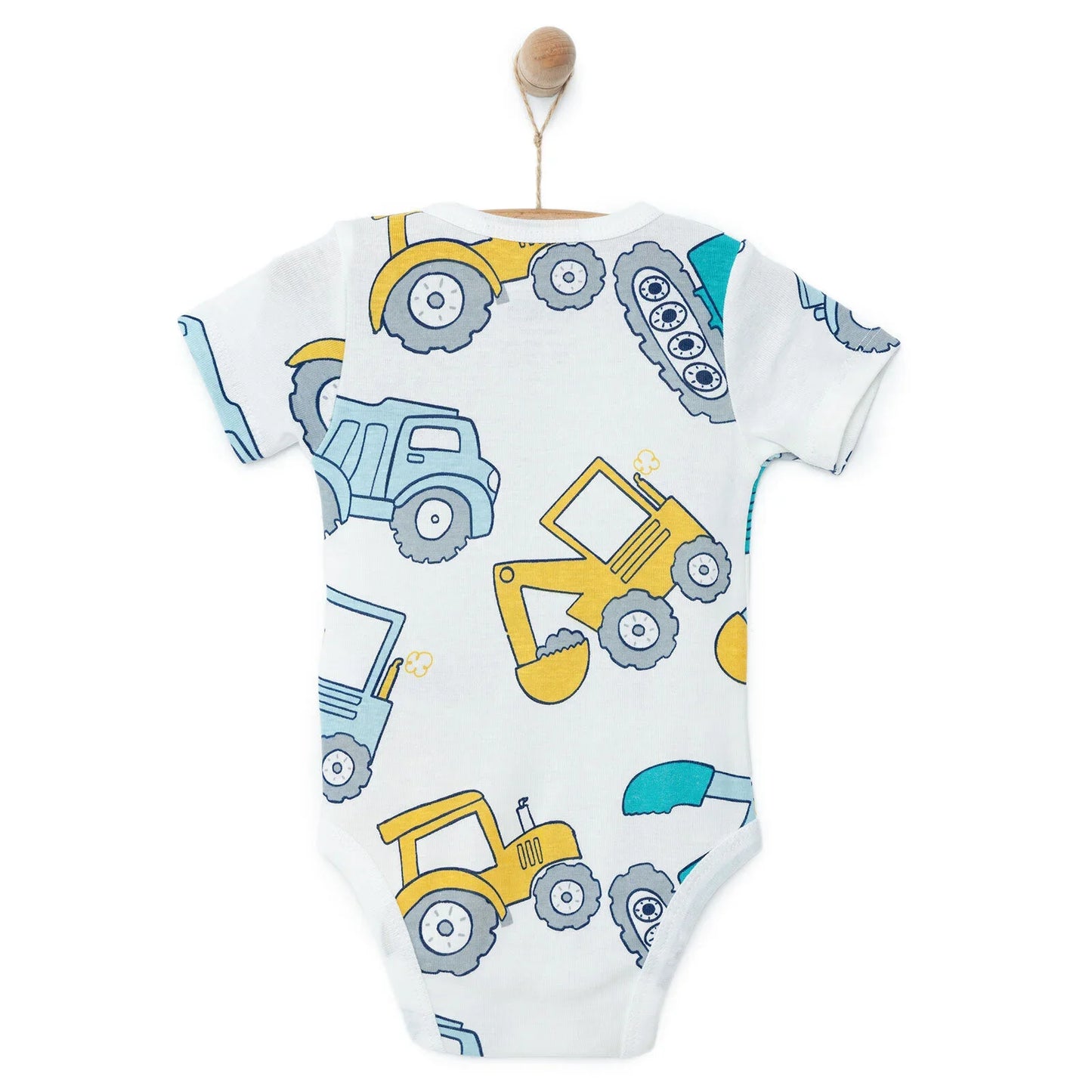 HelloBaby Animal Patterned Short Sleeve Body - Ecru