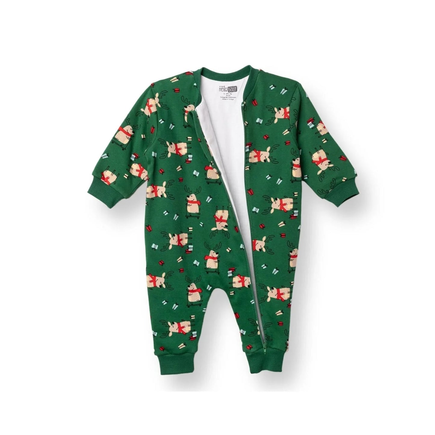 HelloBaby Christmas Baby Boy Sleepsuit - Dark Green