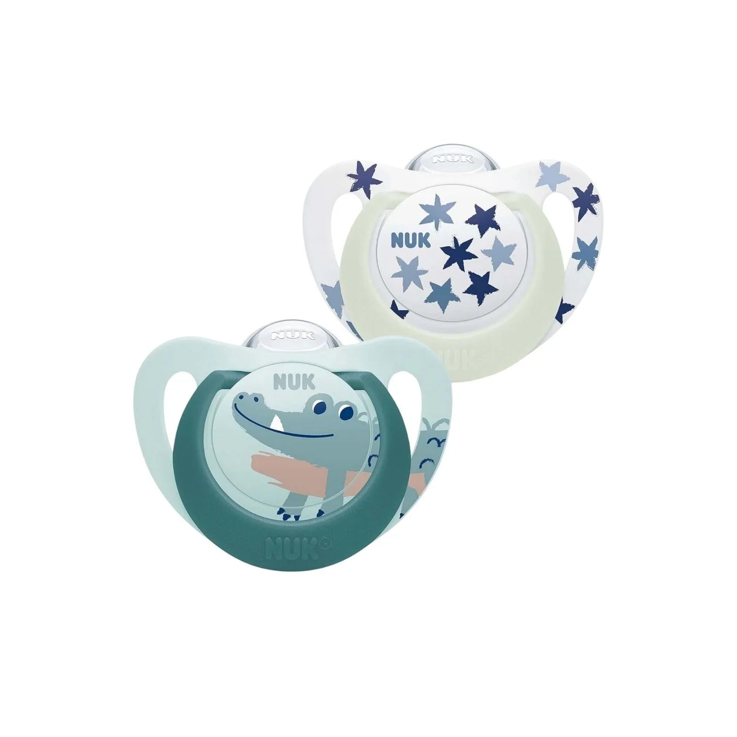 NUK Star Day & Night Soother 6-18 months Pack of 2 - Blue