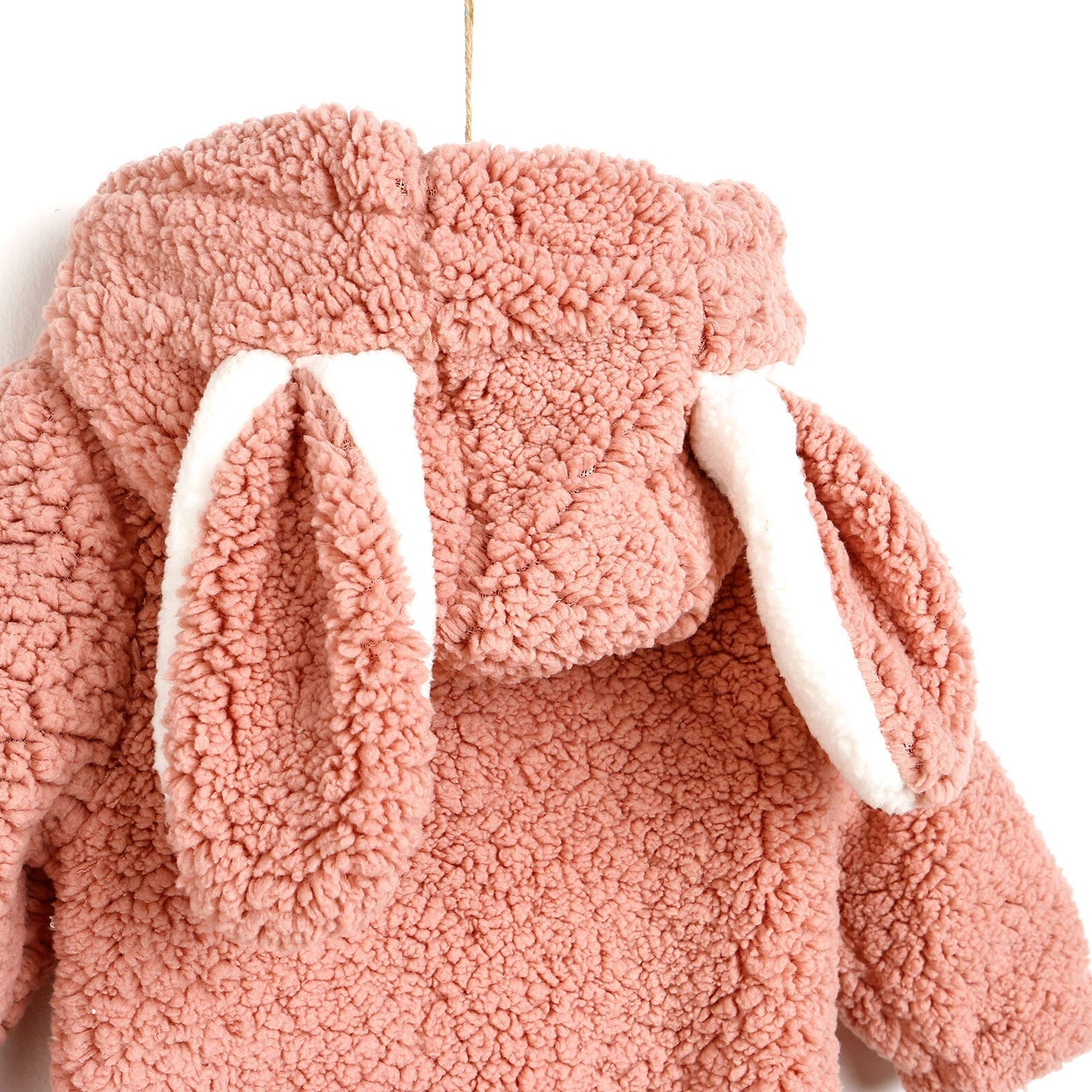 Midimod Newborn Rabbit Ear Welsoft Footed Jumpsuit - Light Rose