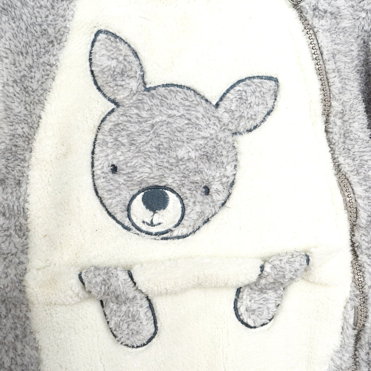 Midimod Newborn Welsoft Kangaroo Footed Jumpsuit - Grey