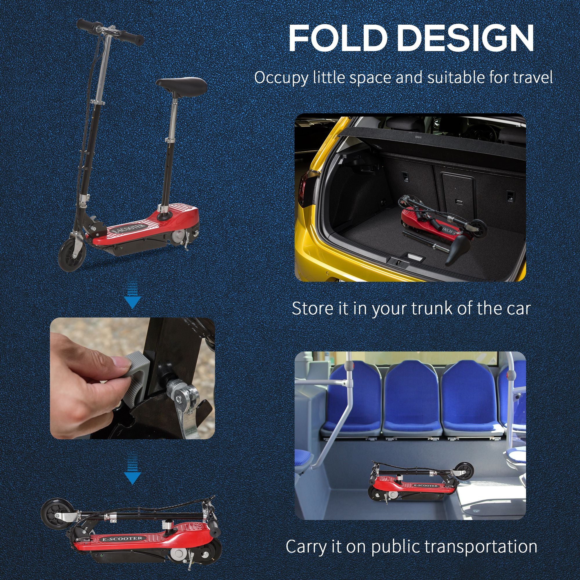 HOMCOM Outdoor Ride On Powered Scooter for kids Sporting Toy 120W Motor Bike 2 x 12V Battery - Red-5