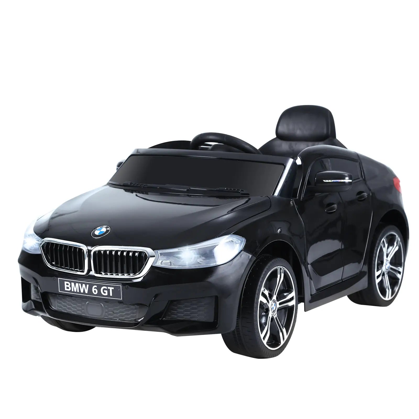 HOMCOM Kids Electric Ride On Car 6V Licensed BMW 6GT W/ Remote-Black-0