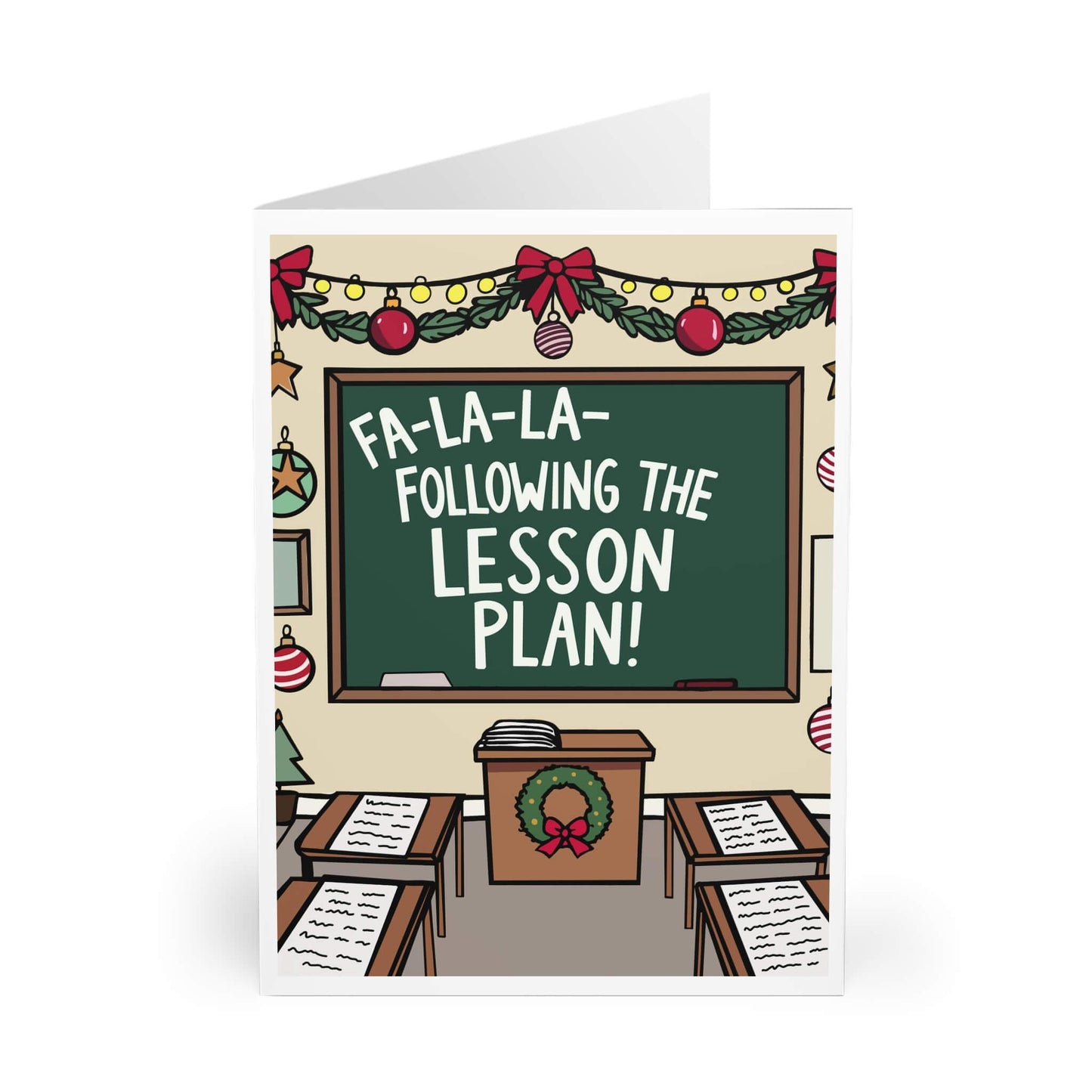 Fa - La - La Following the Lesson Plan – Teacher Xmas Card - mezetto KEOLIX KEOLIX