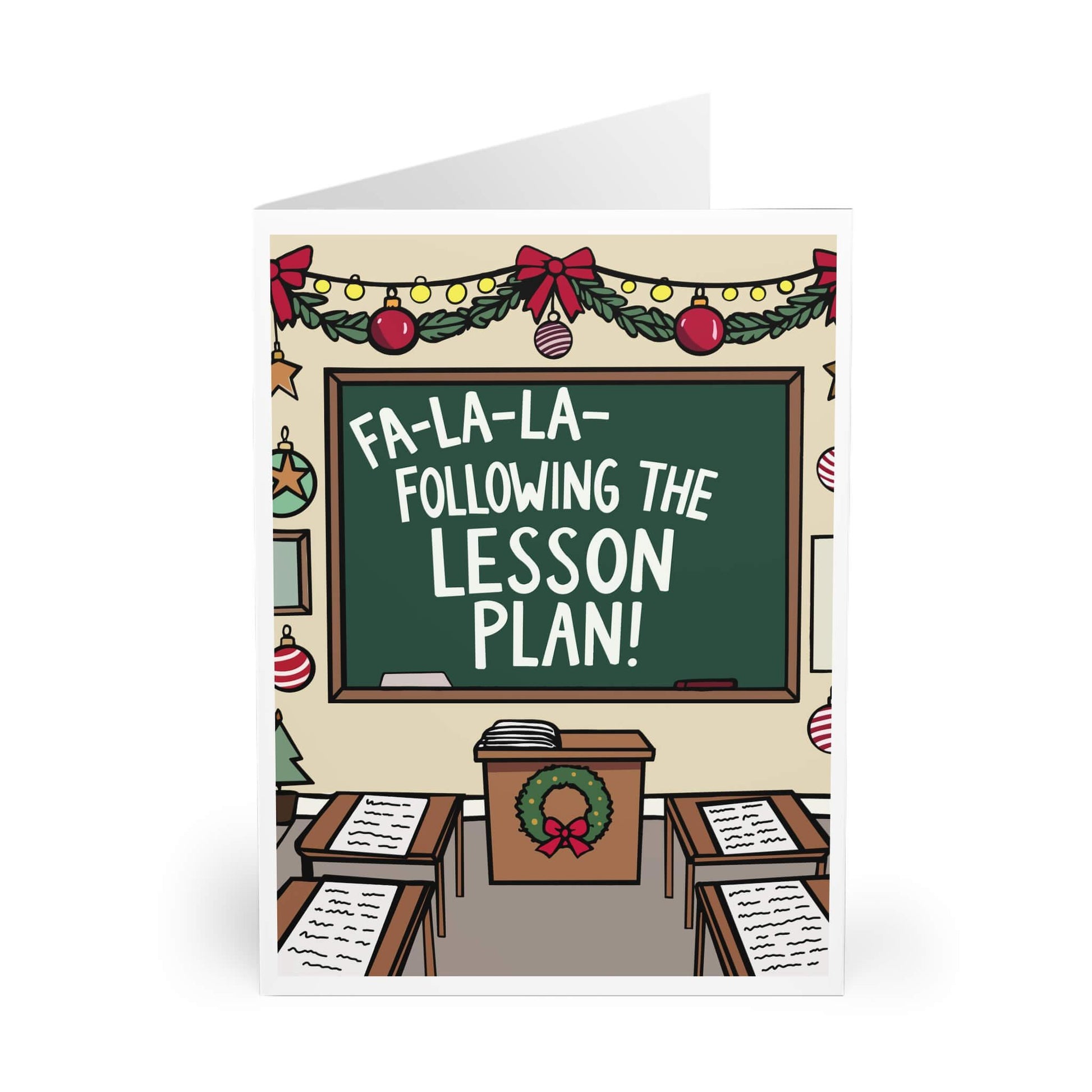 Fa - La - La Following the Lesson Plan – Teacher Xmas Card - mezetto KEOLIX KEOLIX