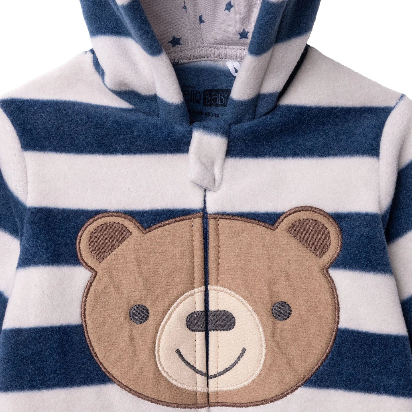 HelloBaby Newborn Polar Footed Jumpsuit - Navy Printed