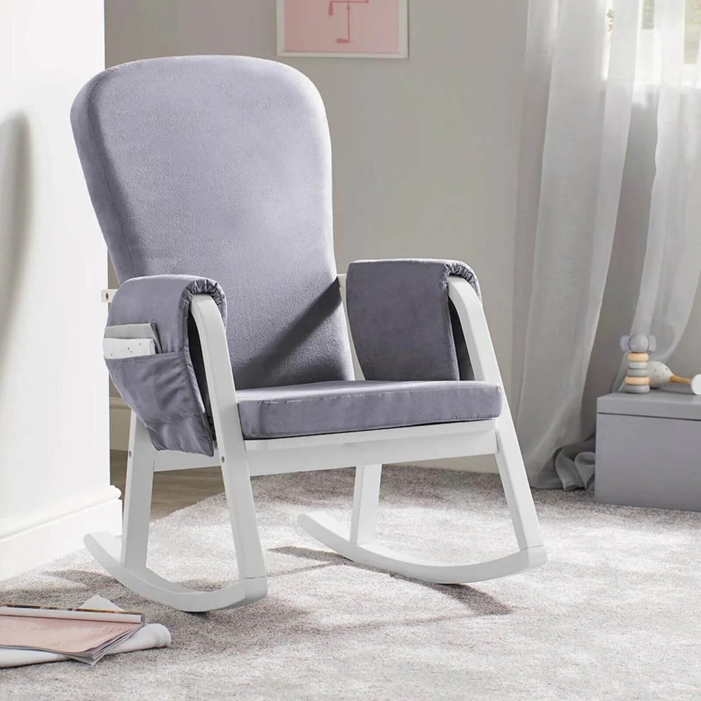 Ickle Bubba Dursley Rocking Chair - Pearl Grey