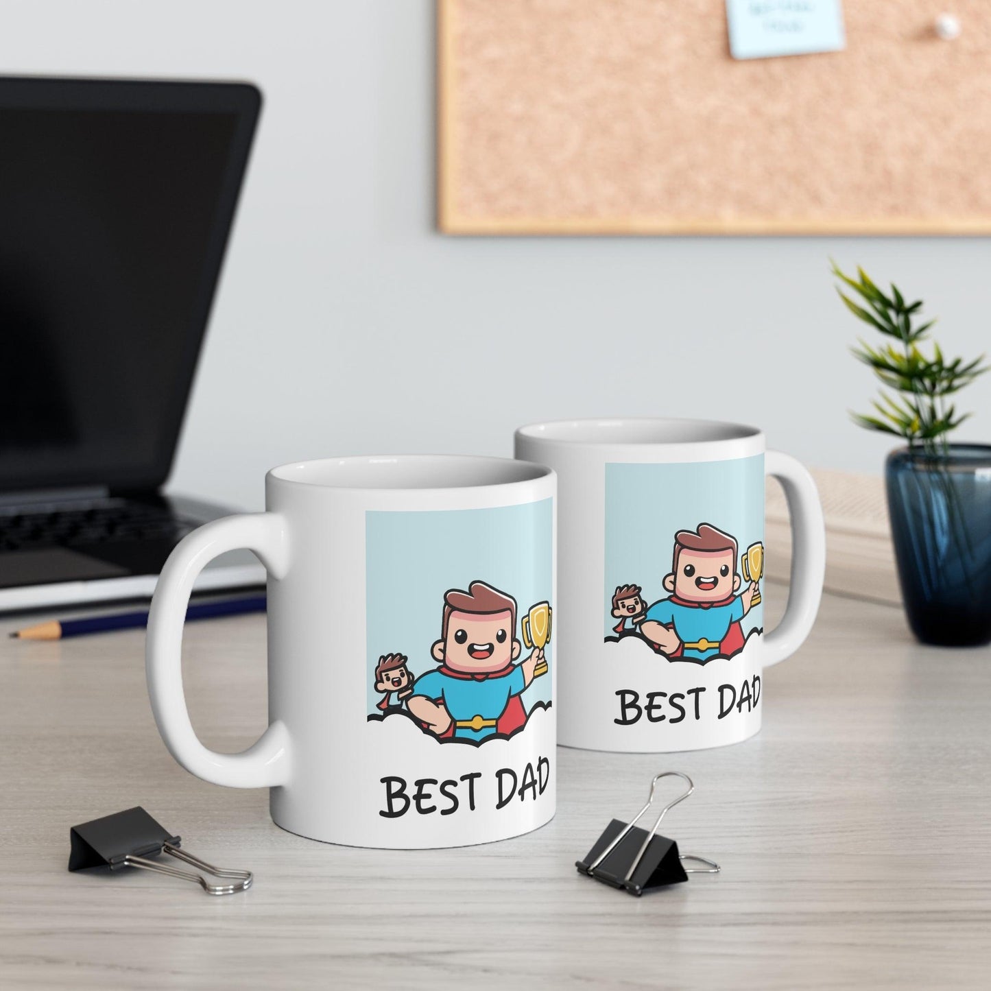 Father’s Day Mug – Best Dad Superhero Design - mezetto KEOLIX KEOLIX