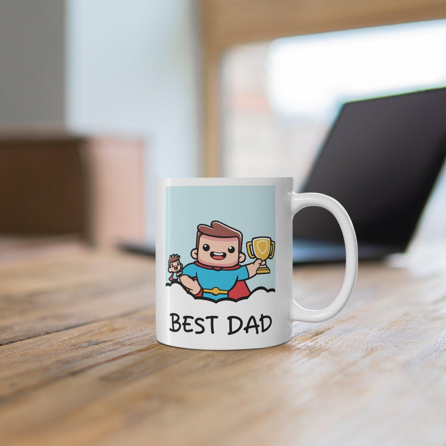 Father’s Day Mug – Best Dad Superhero Design - mezetto KEOLIX KEOLIX