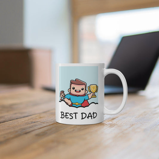 Father’s Day Mug – Best Dad Superhero Design - mezetto KEOLIX KEOLIX
