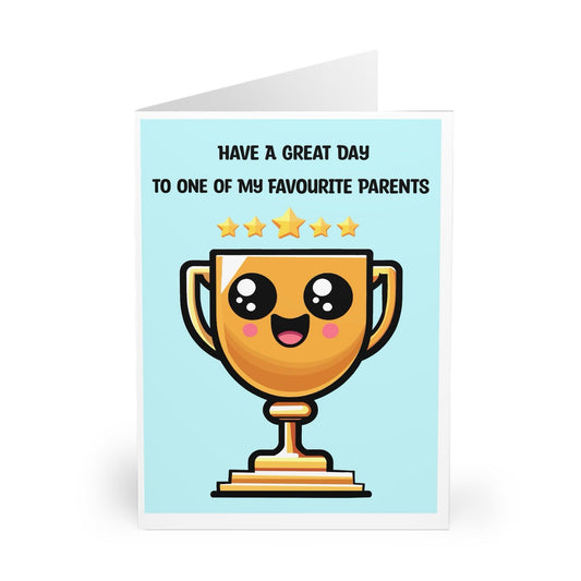 Favourite Parent Greeting Card – Funny Trophy Design - mezetto KEOLIX KEOLIX