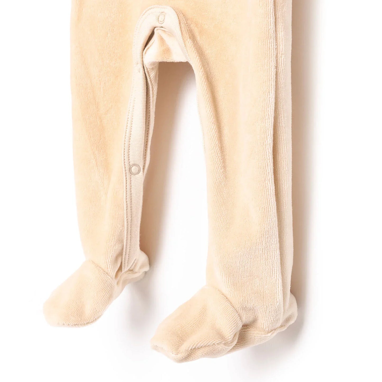 HelloBaby Newborn Boy Embroidered Velvet - Light Brown