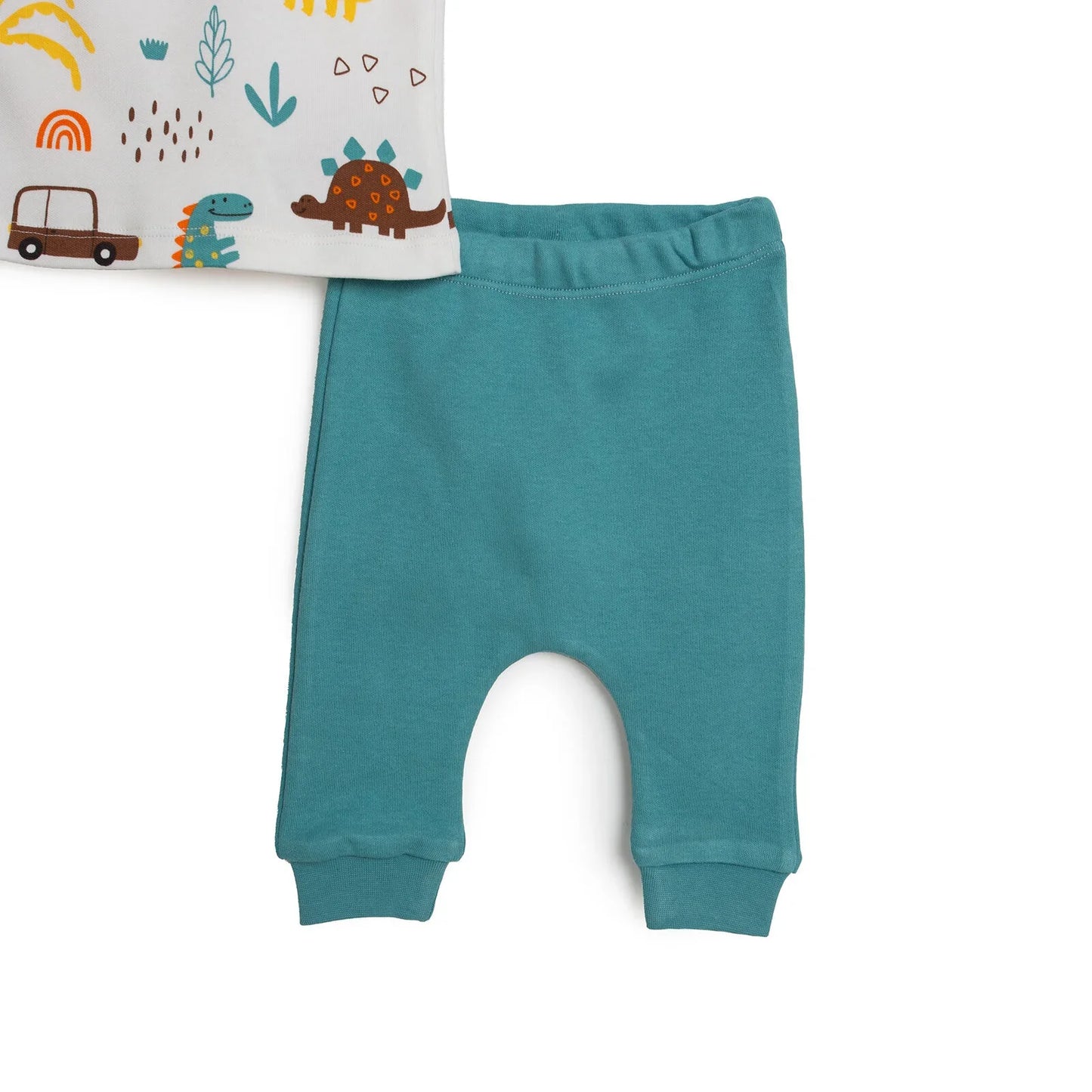 HelloBaby Newborn Baby Boy T-shirt - Footless Bottom - Green