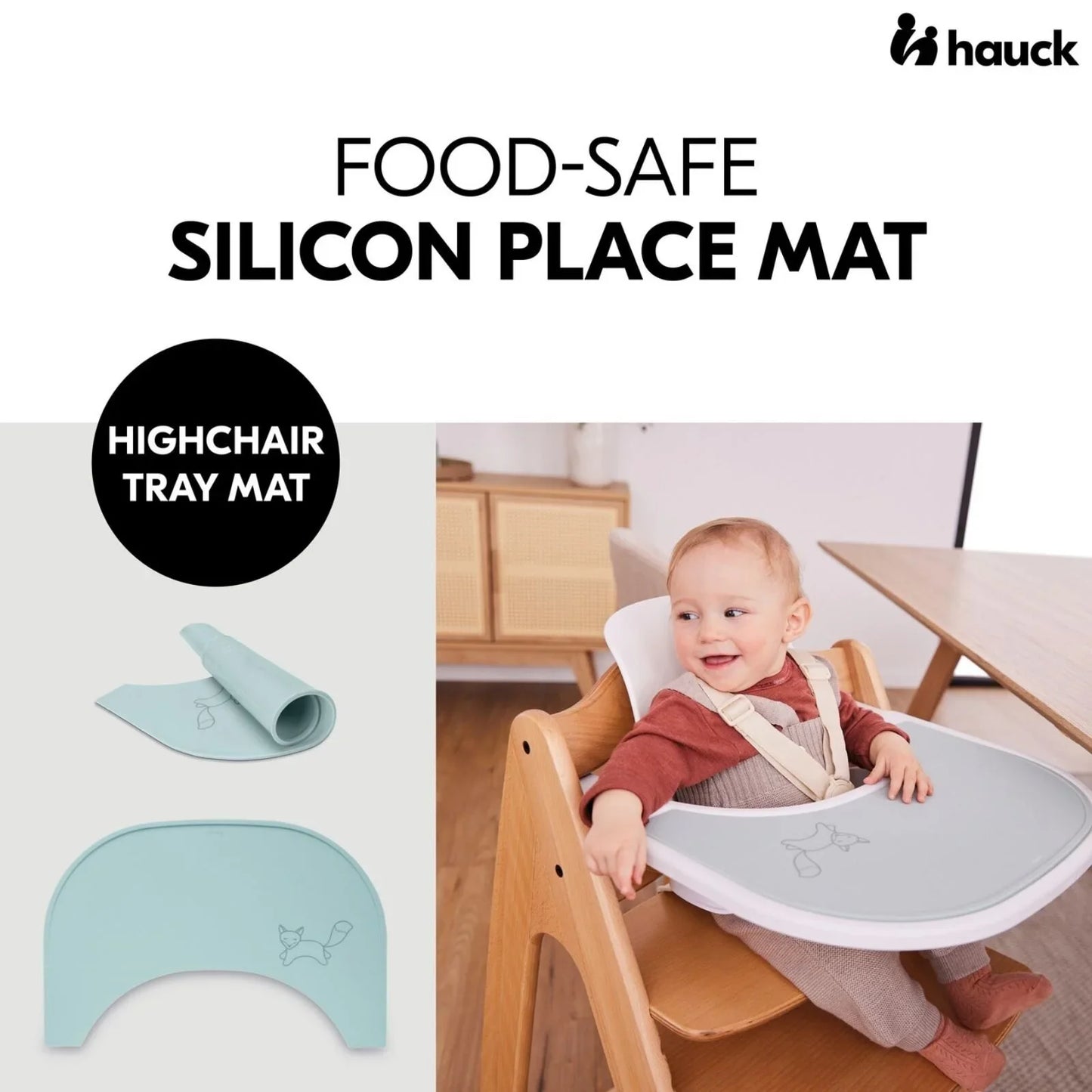 Hauck Highchair Tray Mat - Mint Fox