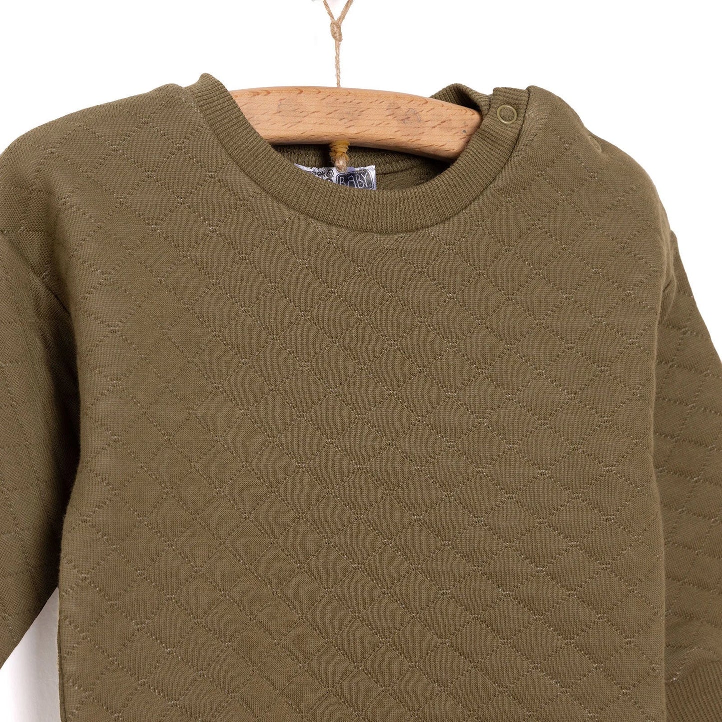 HelloBaby Newborn Quilted Sweatshirt-Footed Bottom - Green