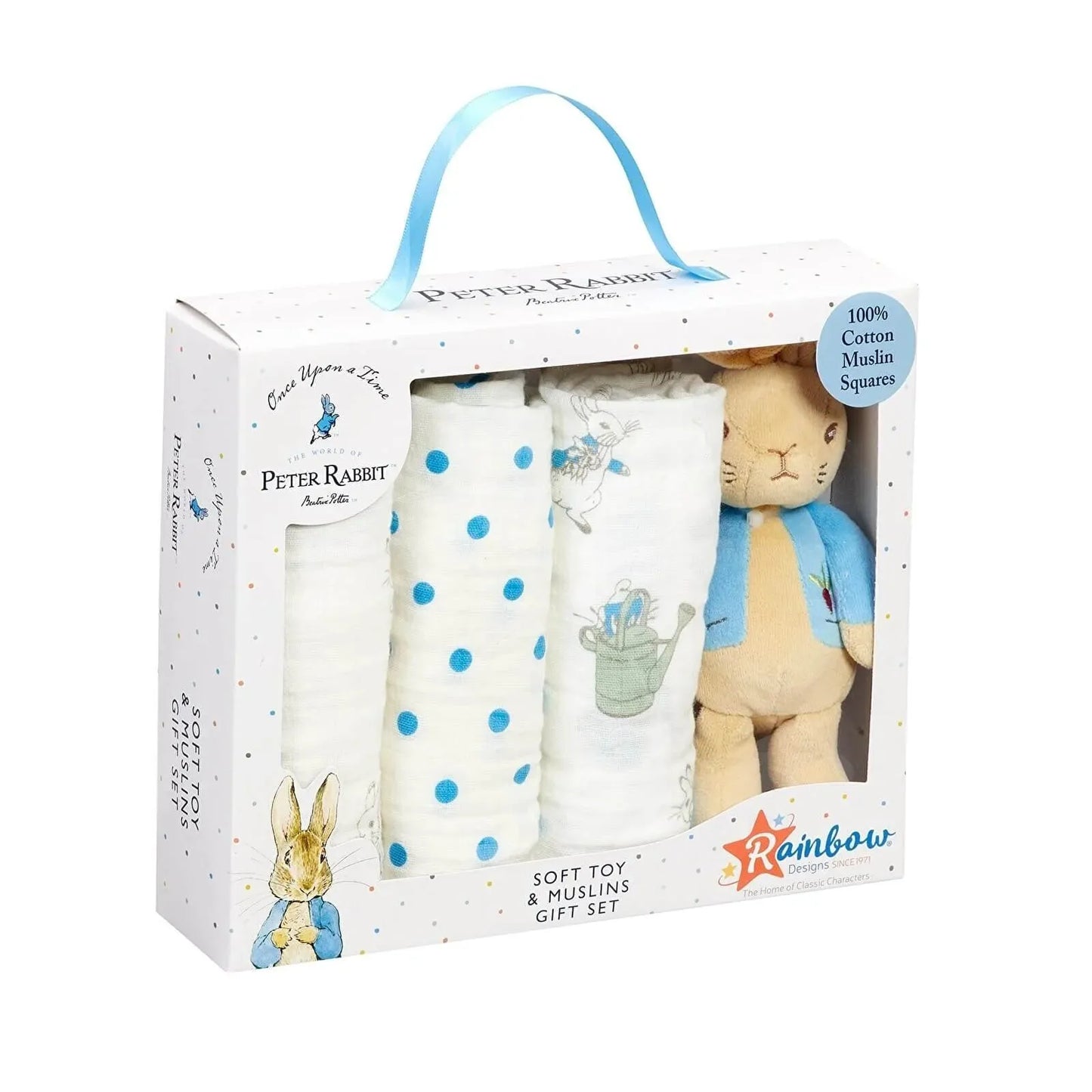 Peter Rabbit Soft Toy and Muslin