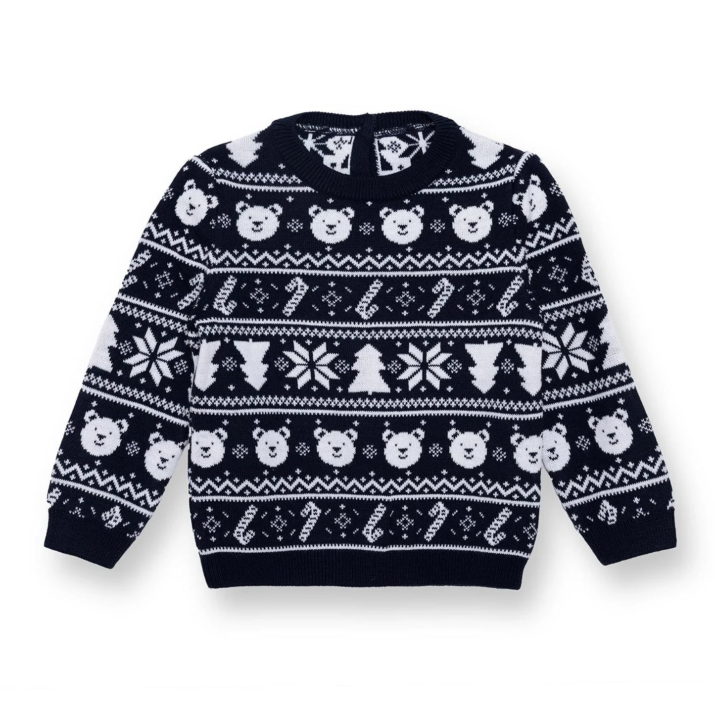 HelloBaby Christmas Baby Boy Snow Party Sweatshirt - Navy Blue
