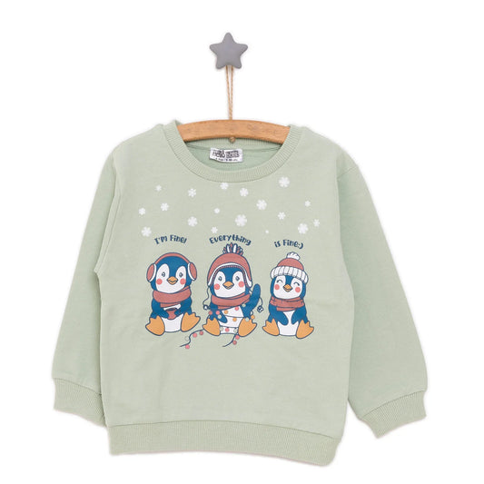 HelloBaby Basic Low Raised Penguin Printed Sweatshirt - Multicolour