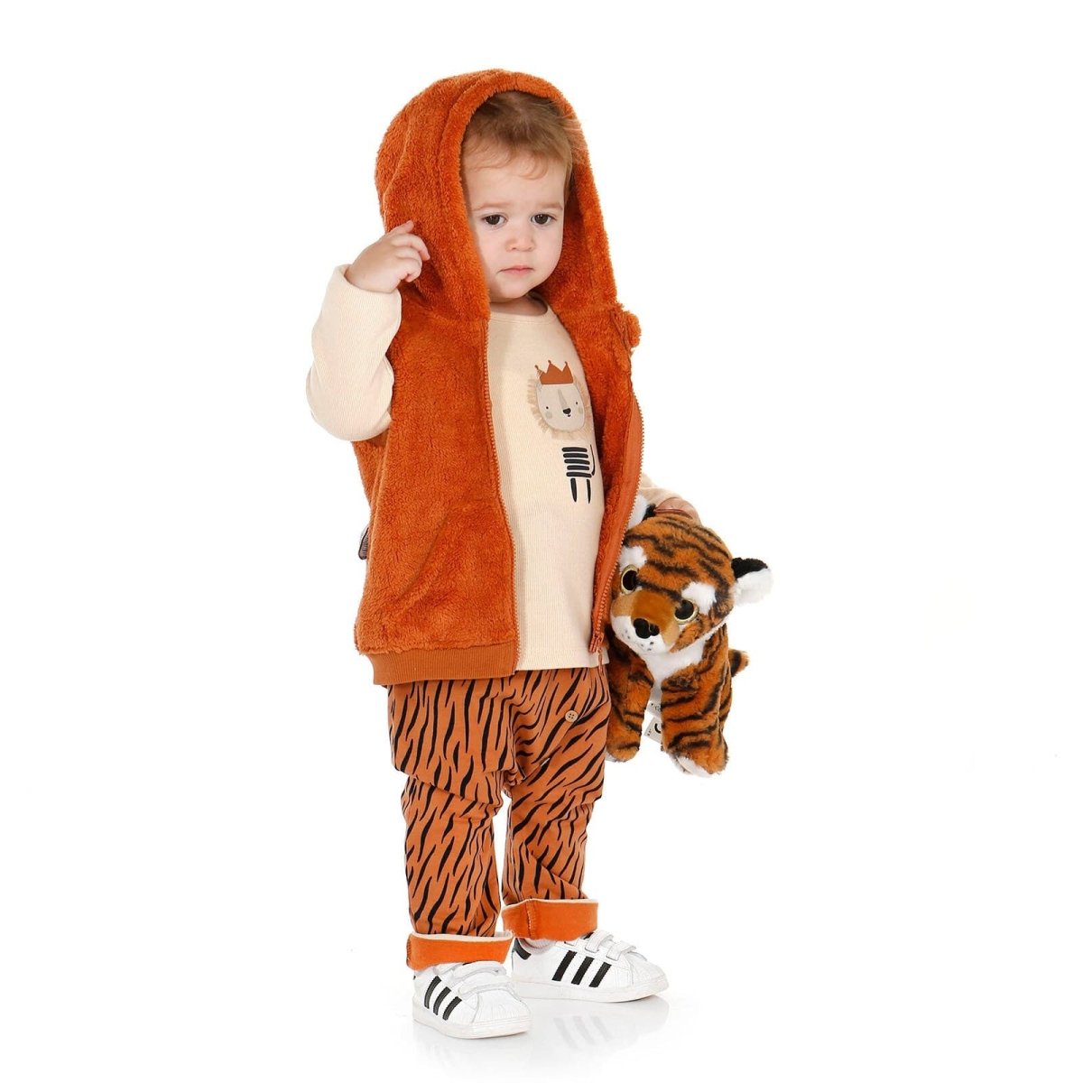 HelloBaby Sweatshirt-Vest-Bottom - Brown