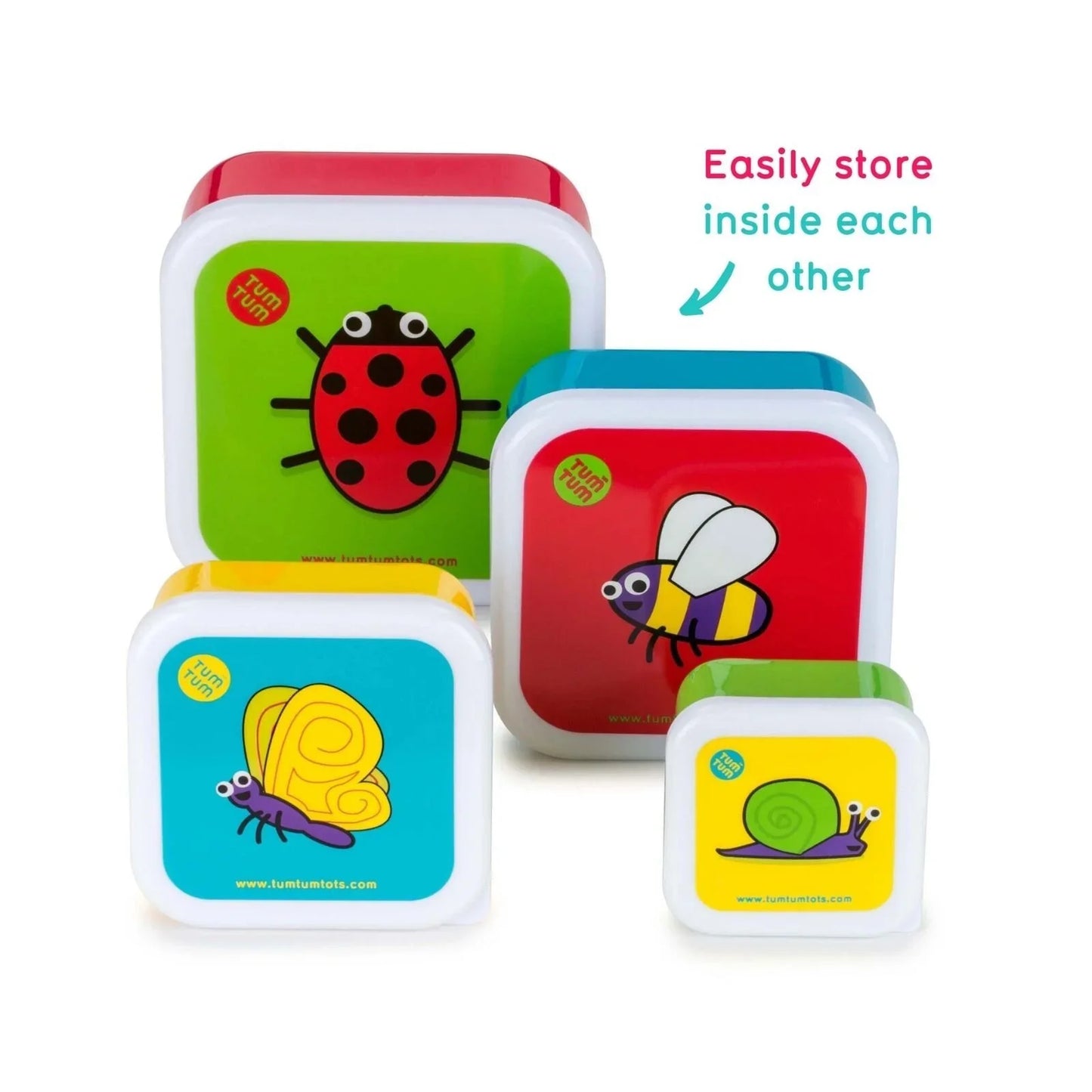 TUM TUM Nesting Snack Pots Pack of 4 - Bugs